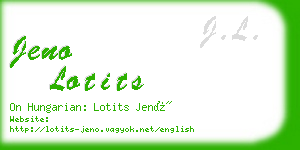 jeno lotits business card